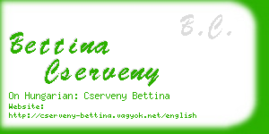 bettina cserveny business card